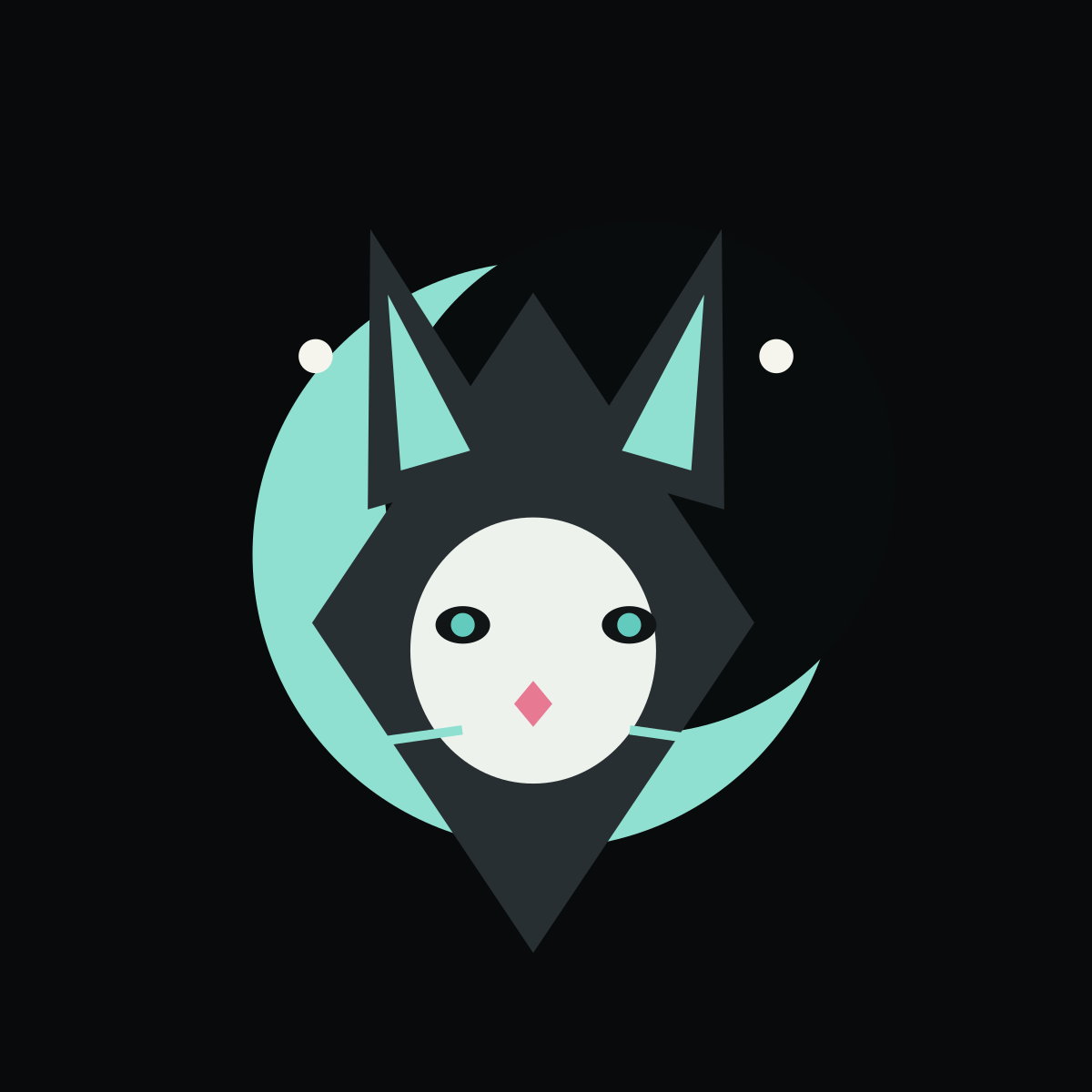 Lunar Cat BO2 emblem built with 17 native-shape layers